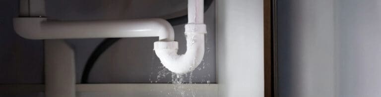 Pipe under a sink leaking